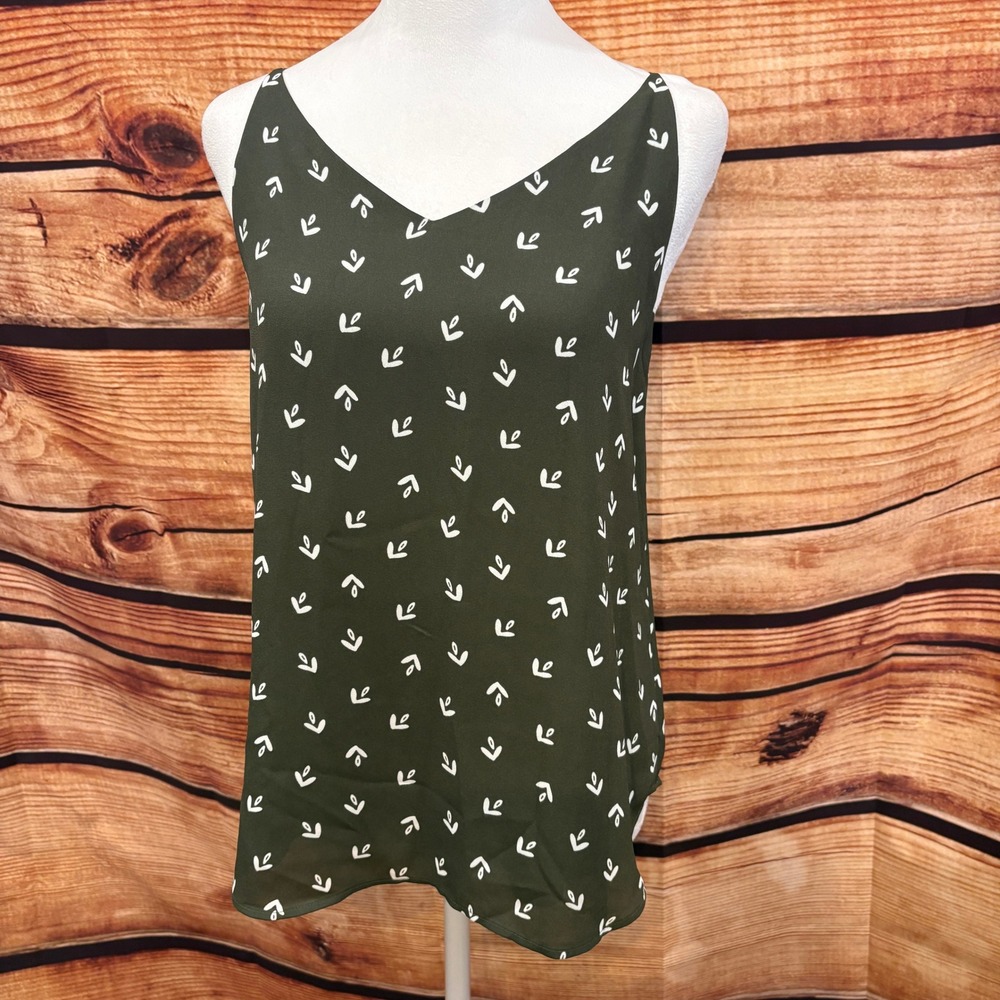 Ann Taylor LOFT Green Lightweight Strappy Sleeveless Hankerchief Tank Sz SP